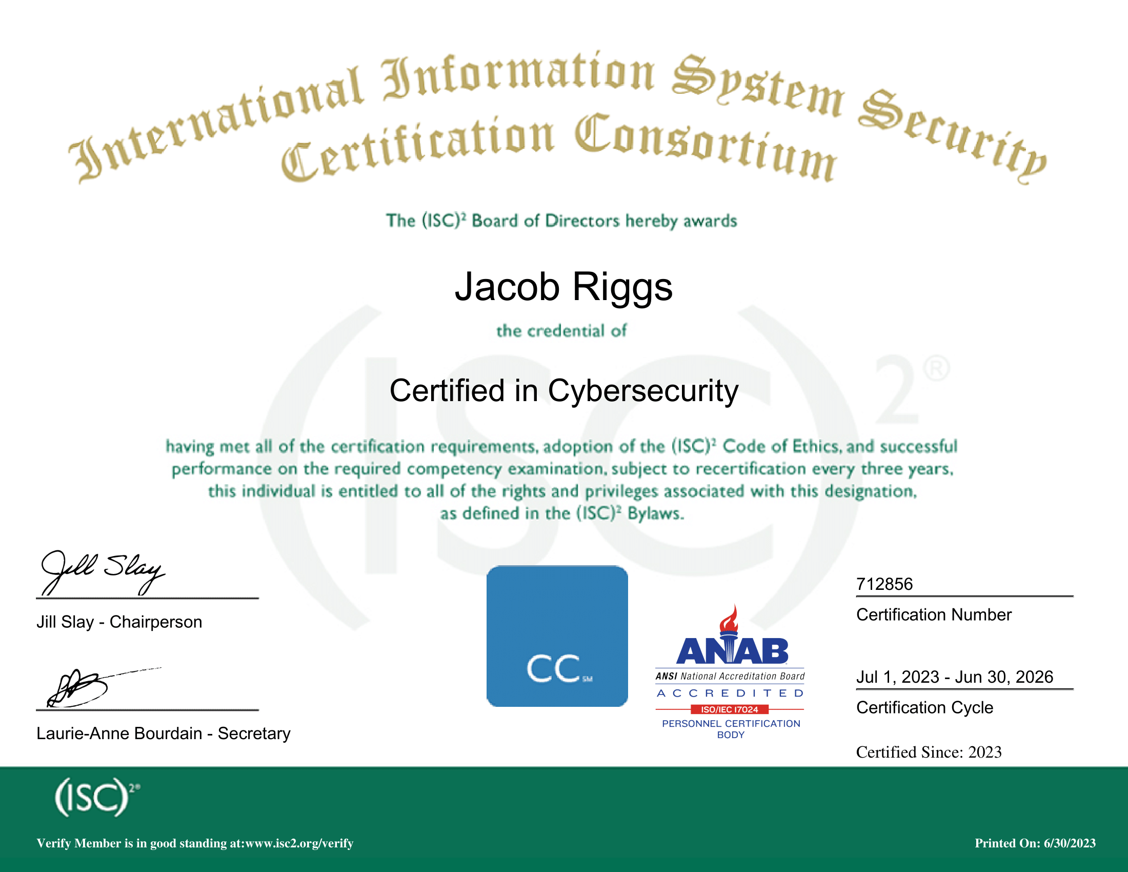 CC Certificate
