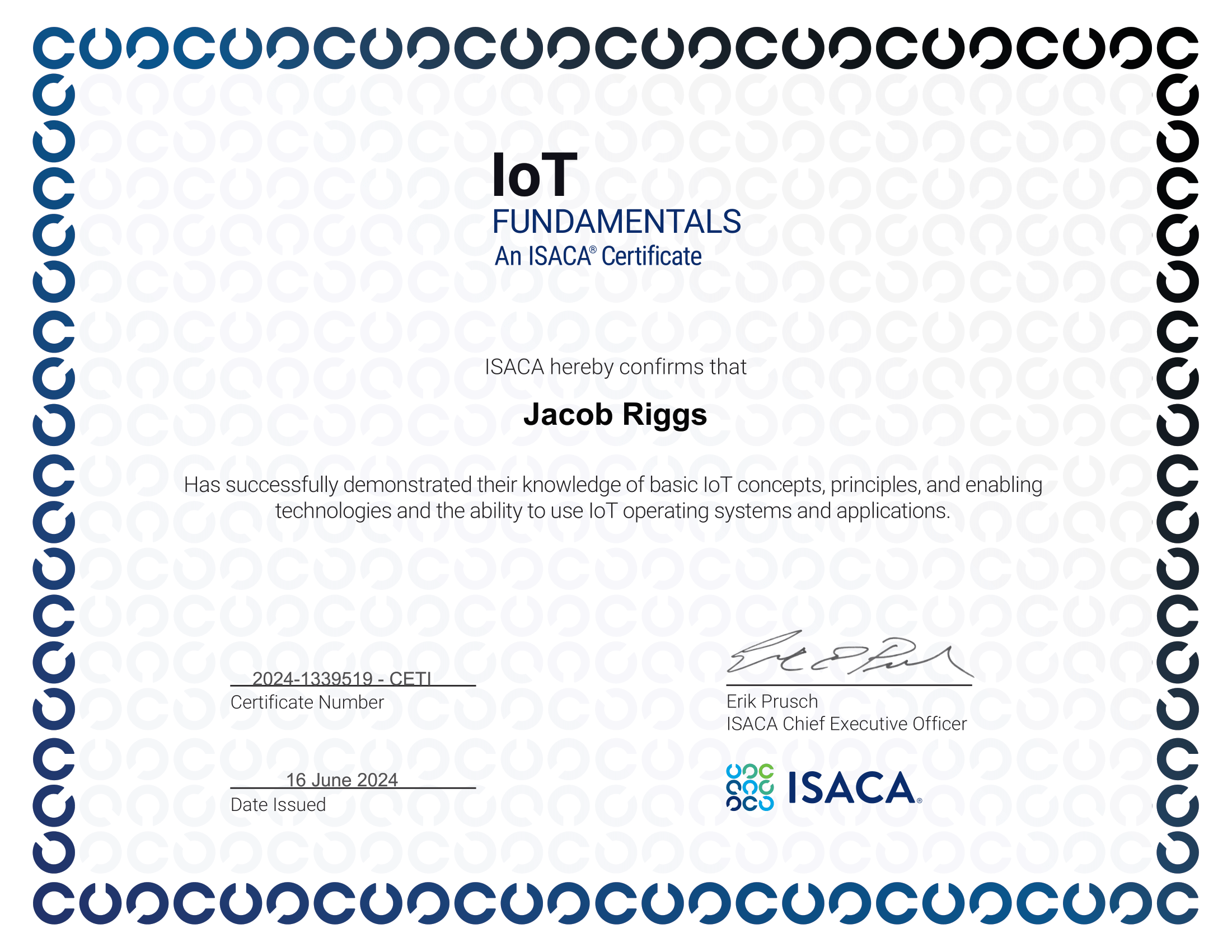 CET IOT Certificate