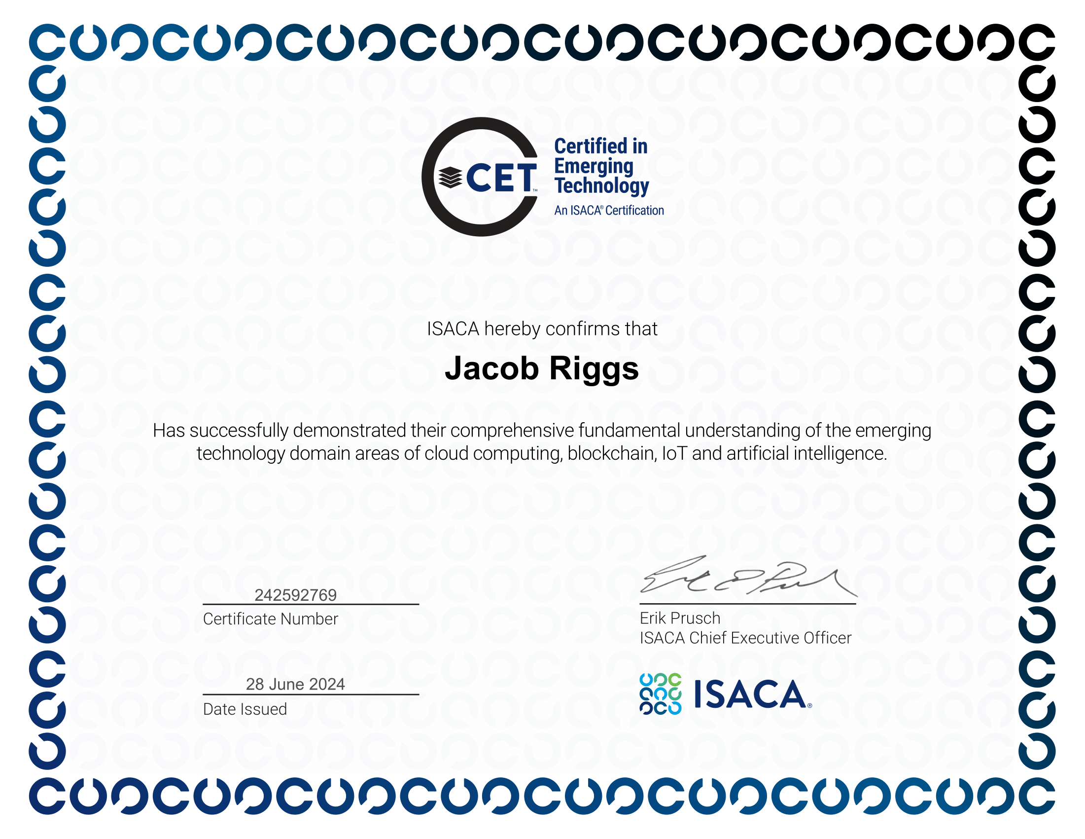 CET Certificate