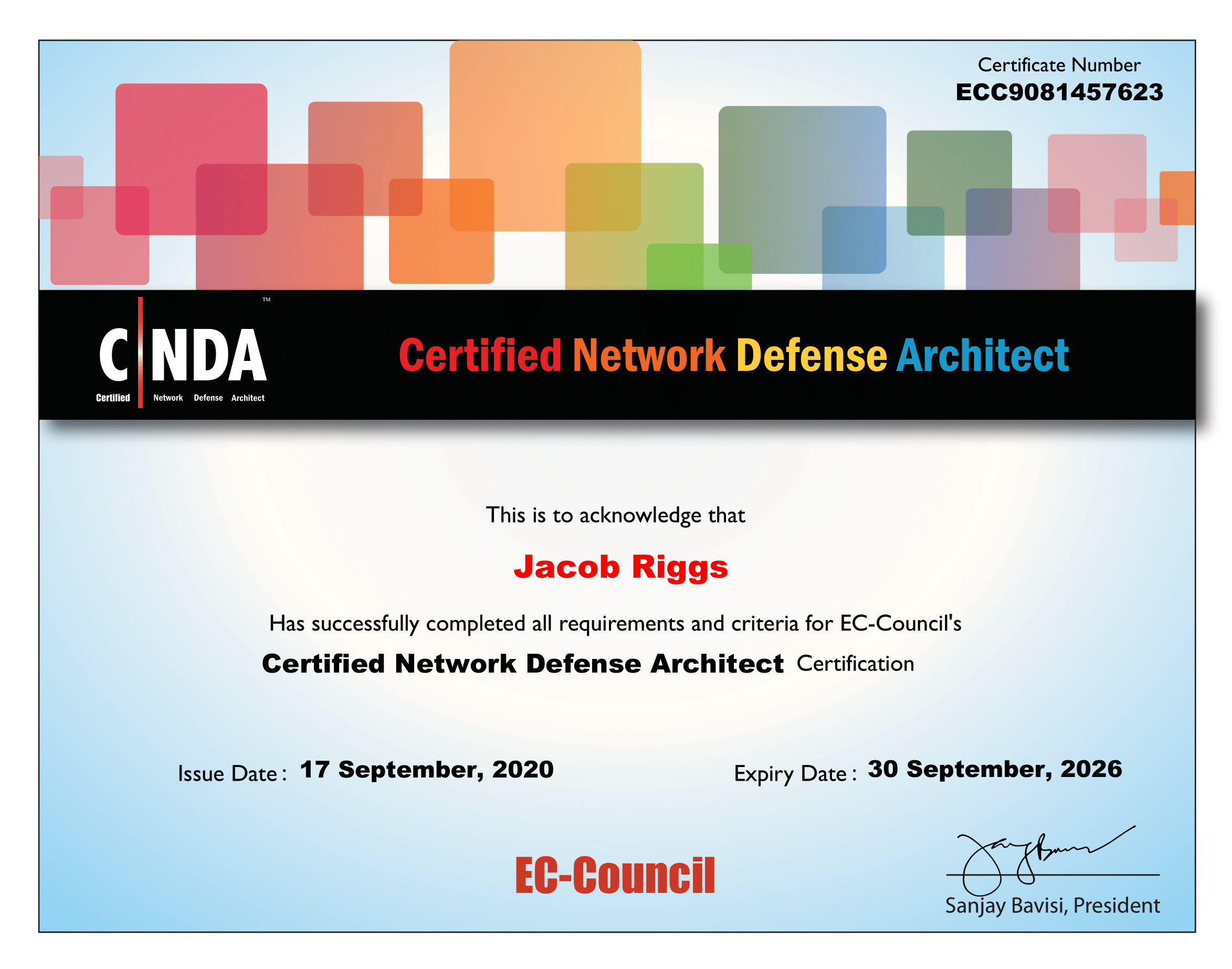 CNDA Certificate