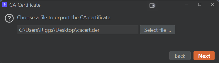 DER format CA certificate