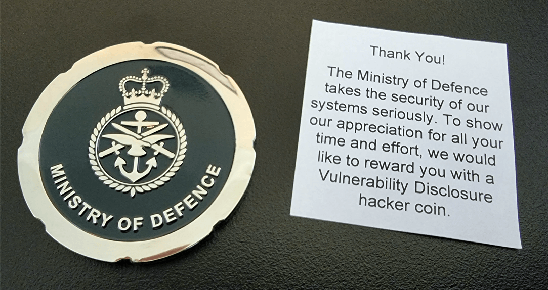 I hacked the Ministry of Defence so they sent me this coin Jacob