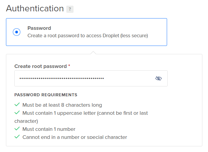 Select an authentication protocol